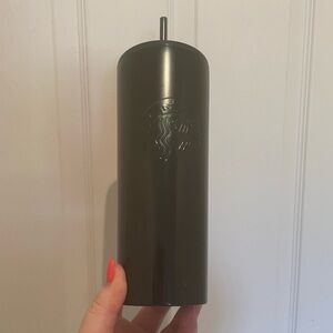 Dark Green tin Starbucks Tumbler